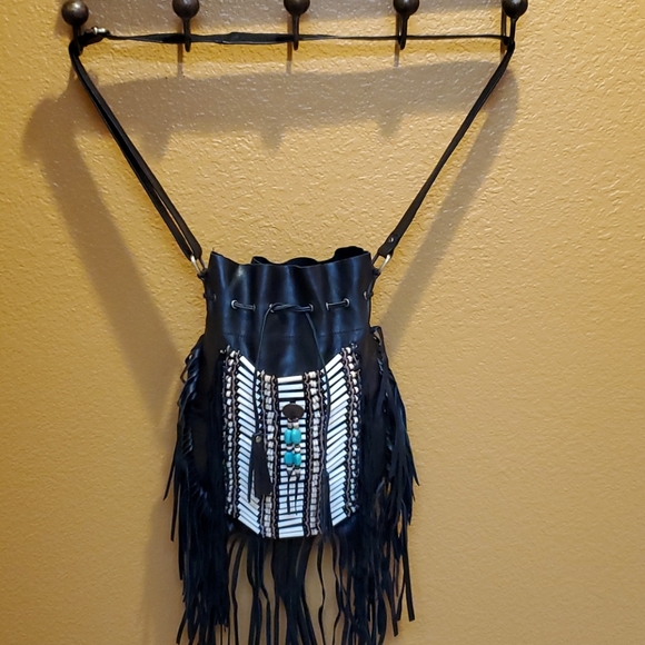 Boho Leather Crossbody - Picture 2 of 5
